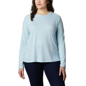 Columbia Solar Shield Long Sleeve Plus Size, Sudaderas Azules Para Mujer | 859476-TOV